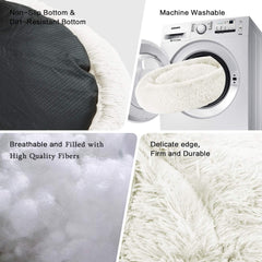 Fluffy Dog Bed Ultra Soft Washable Dog and Cat Cushion Comfy Dog Calming Cuddler